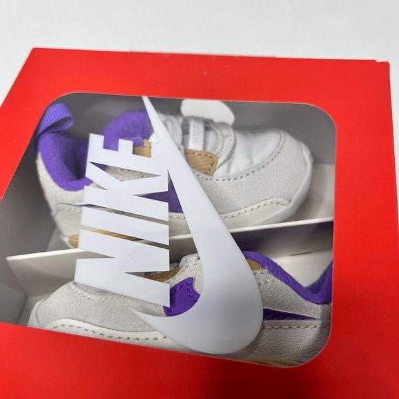 NIKE MAX 90 OG CRIB Shoe WHITE Gold Purple  Size 4c - Picture 2 of 4